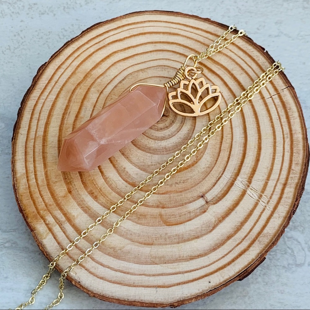 Peach Moonstone Necklace